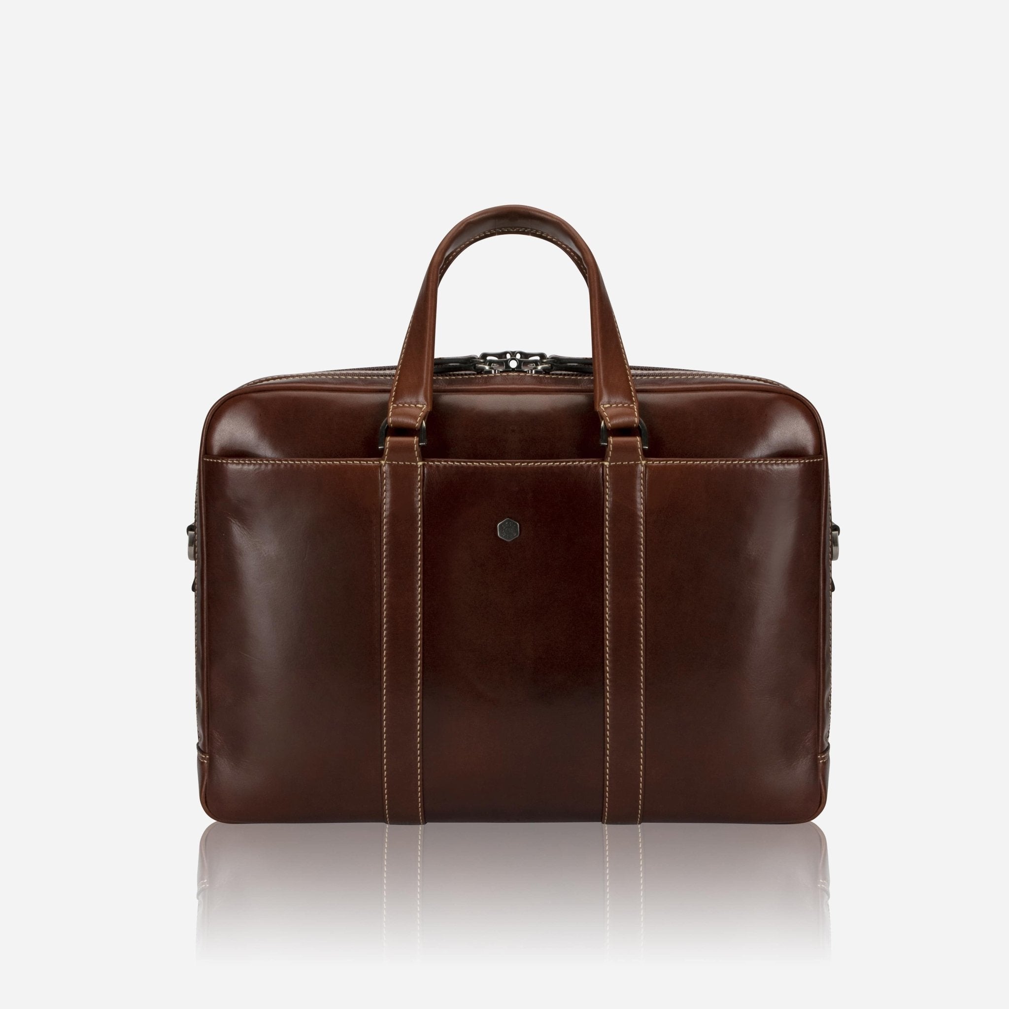 17" Laptop Briefcase,briefcase,Jekyll & Hide,Mocha, front view