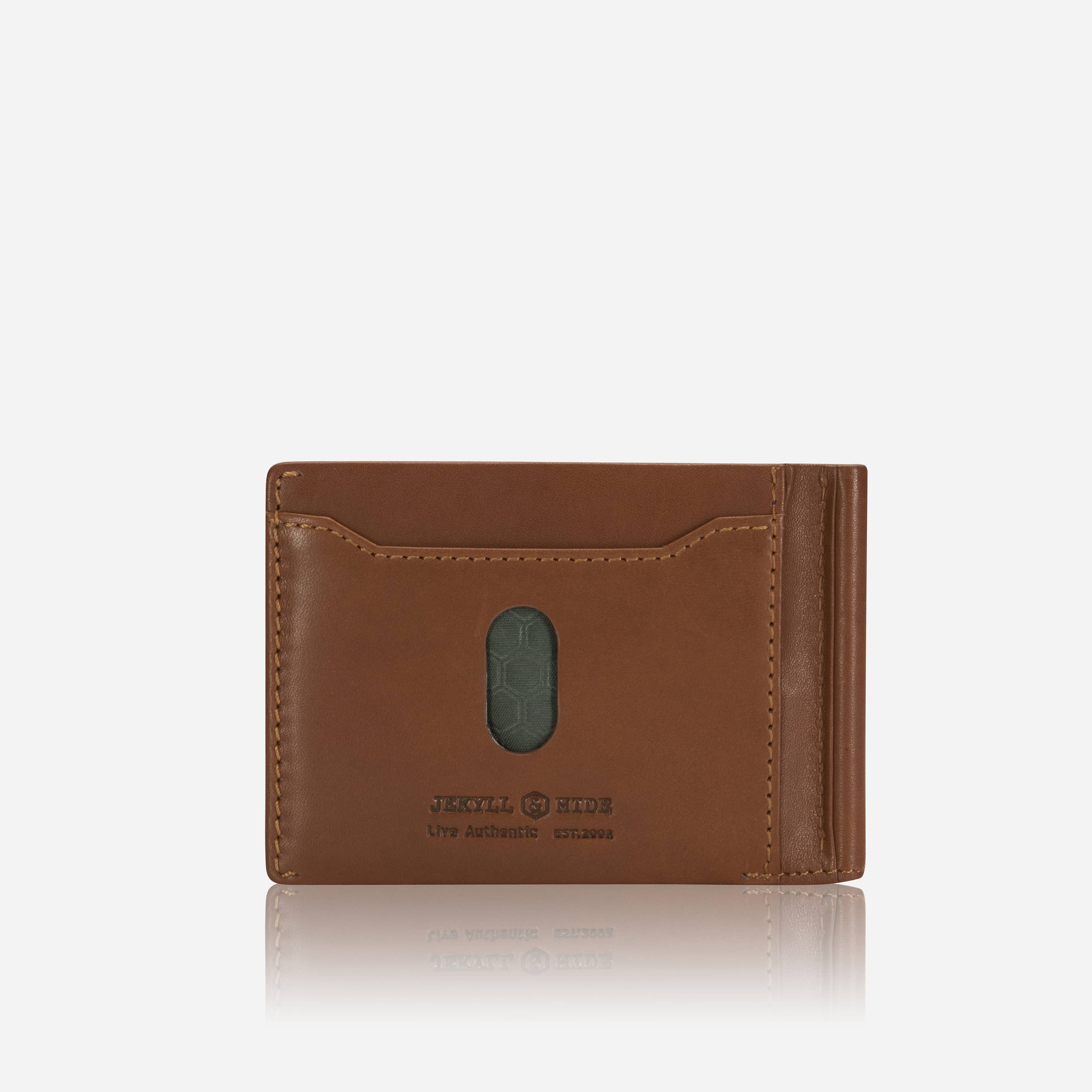 Leather Money Clip Wallet, Coffee