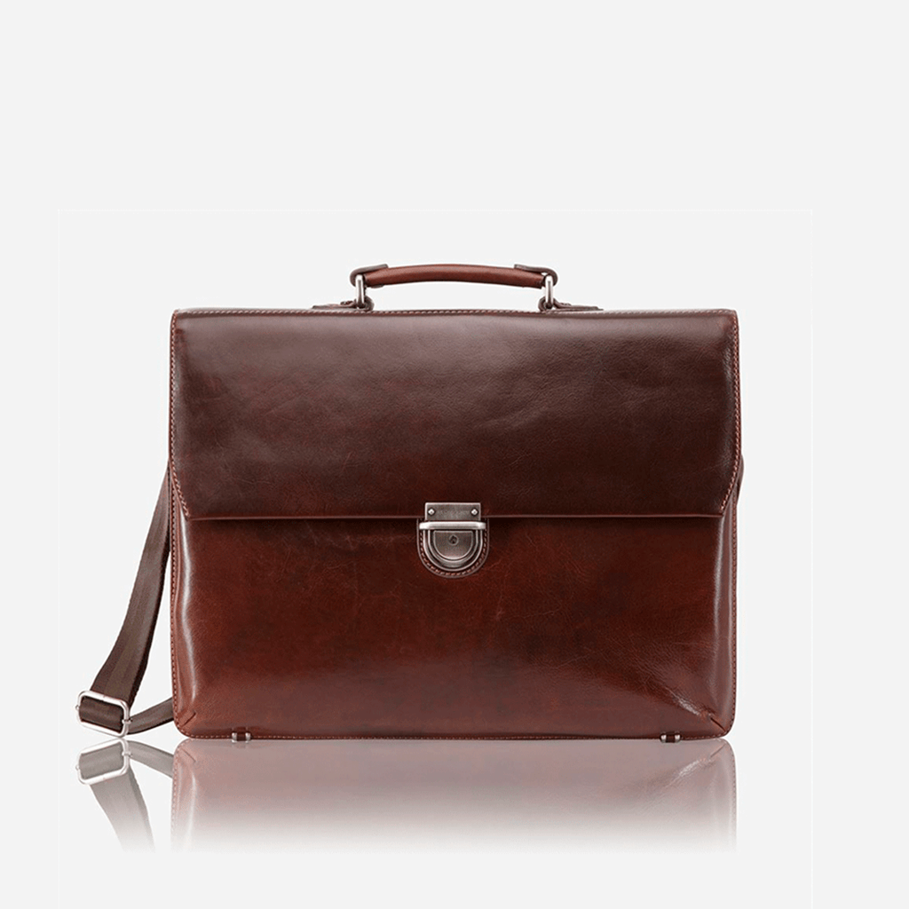 EXTRA LARGE 17" LAPTOP BRIEFCASE, TOBACCO