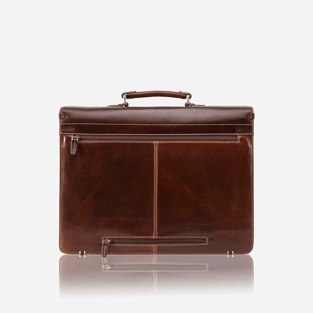 EXTRA LARGE 17" LAPTOP BRIEFCASE, TOBACCO