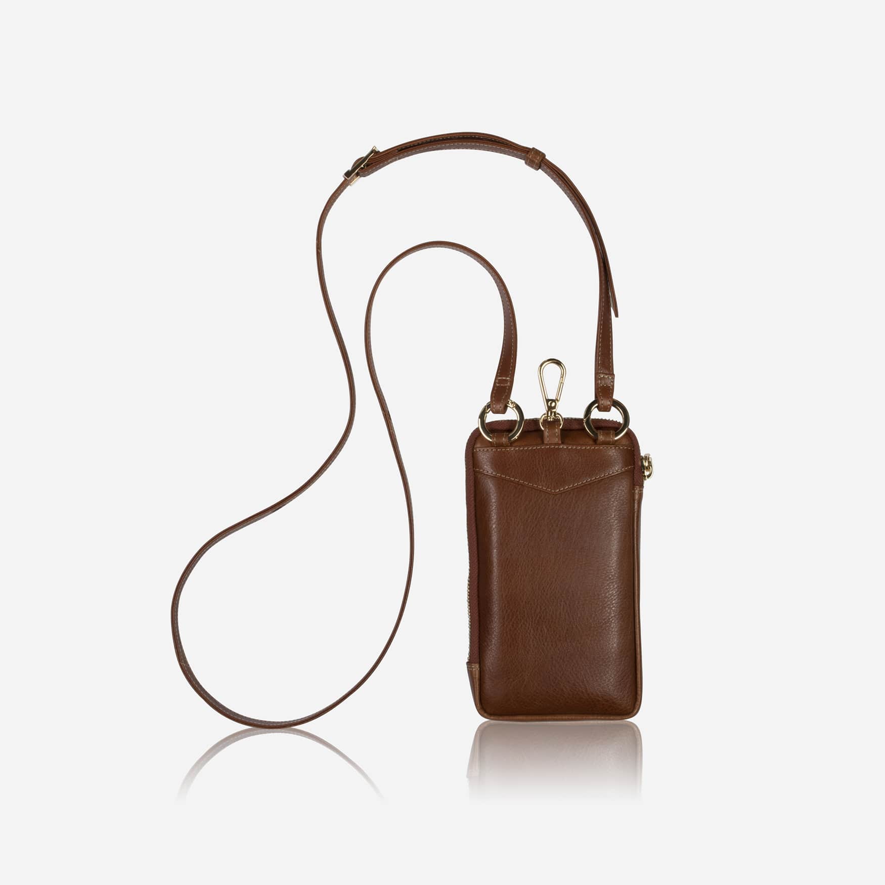Mobile Phone Pouch With Strap, Tan