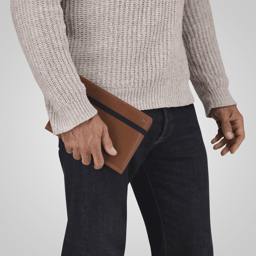 Leather A5 Notebook Cover, Tan