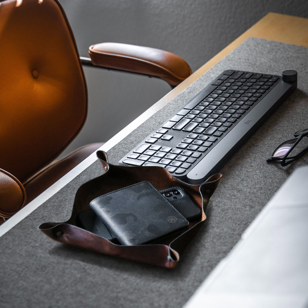Leather Desk Tray, Coffee