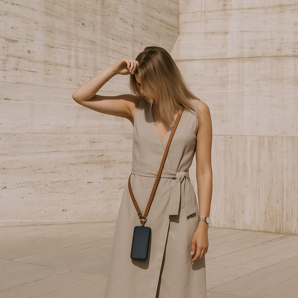 Mobile Phone Adaptor Set, Tan Strap