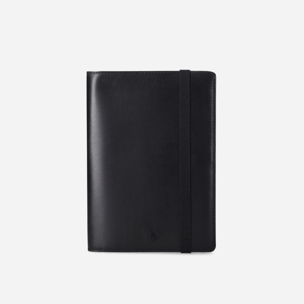 Leather A5 Notebook Cover, Black