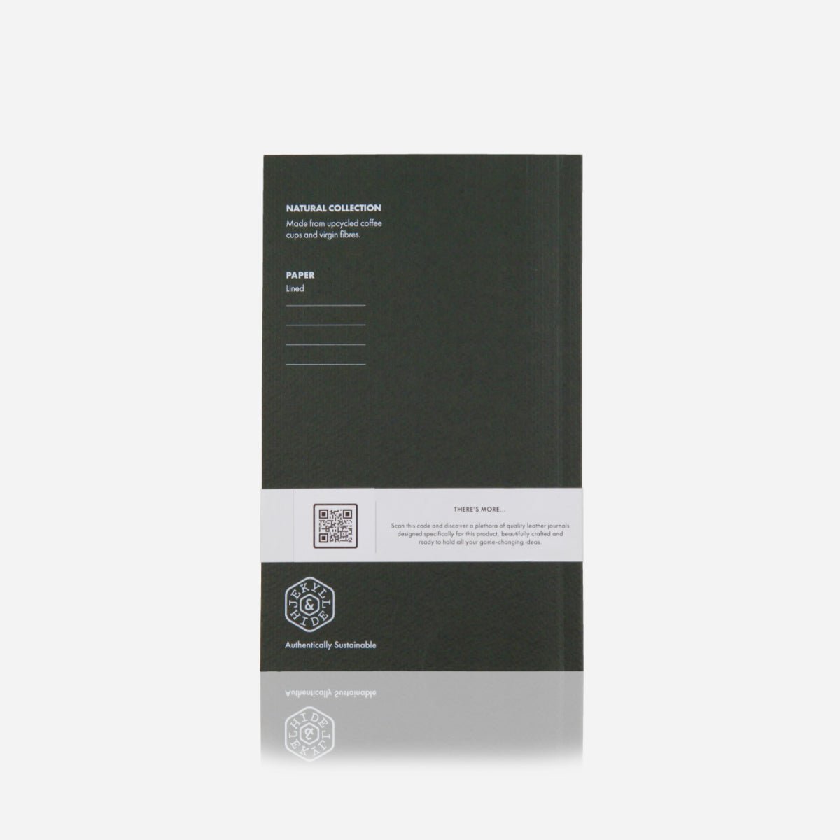 A5 Notebook 160 Pages,A5 Notebooks,Jekyll & Hide,Olive, back view