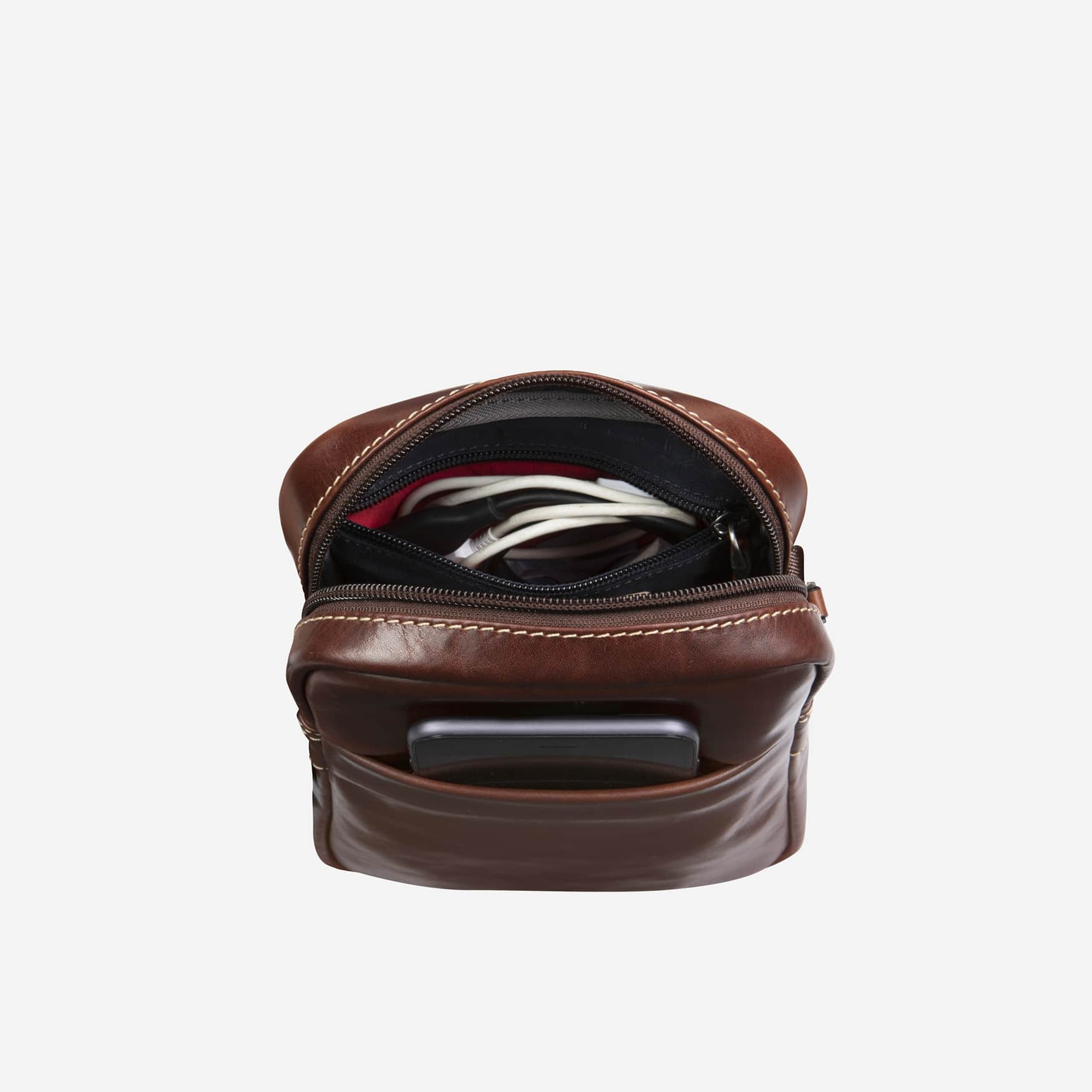 Compact Crossbody Organiser Bag,Crossbody organiser,Jekyll & Hide,Mocha, inside view detailed