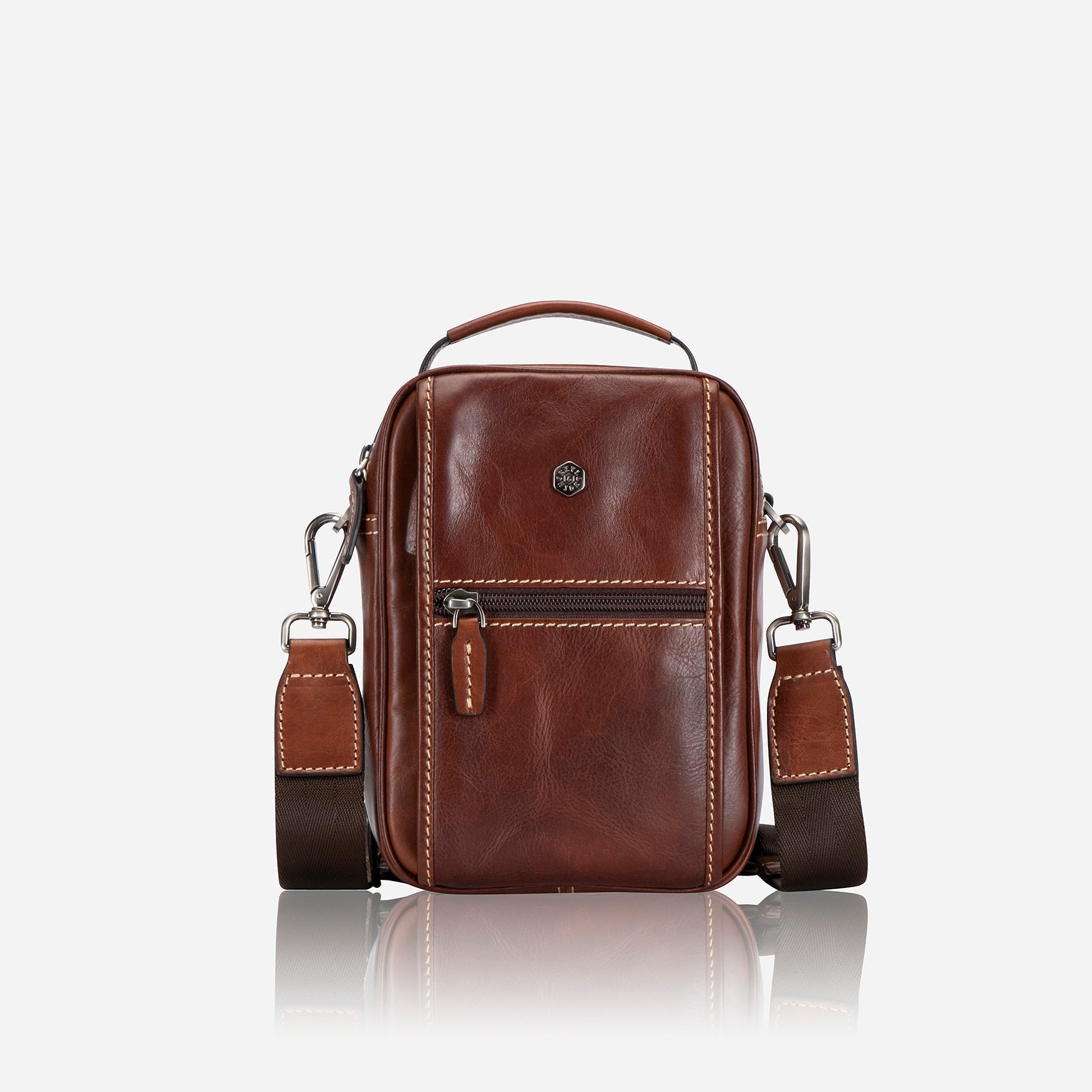 Detailed Crossbody Bag,Crossbody organiser,Jekyll & Hide,Tobacco, front view