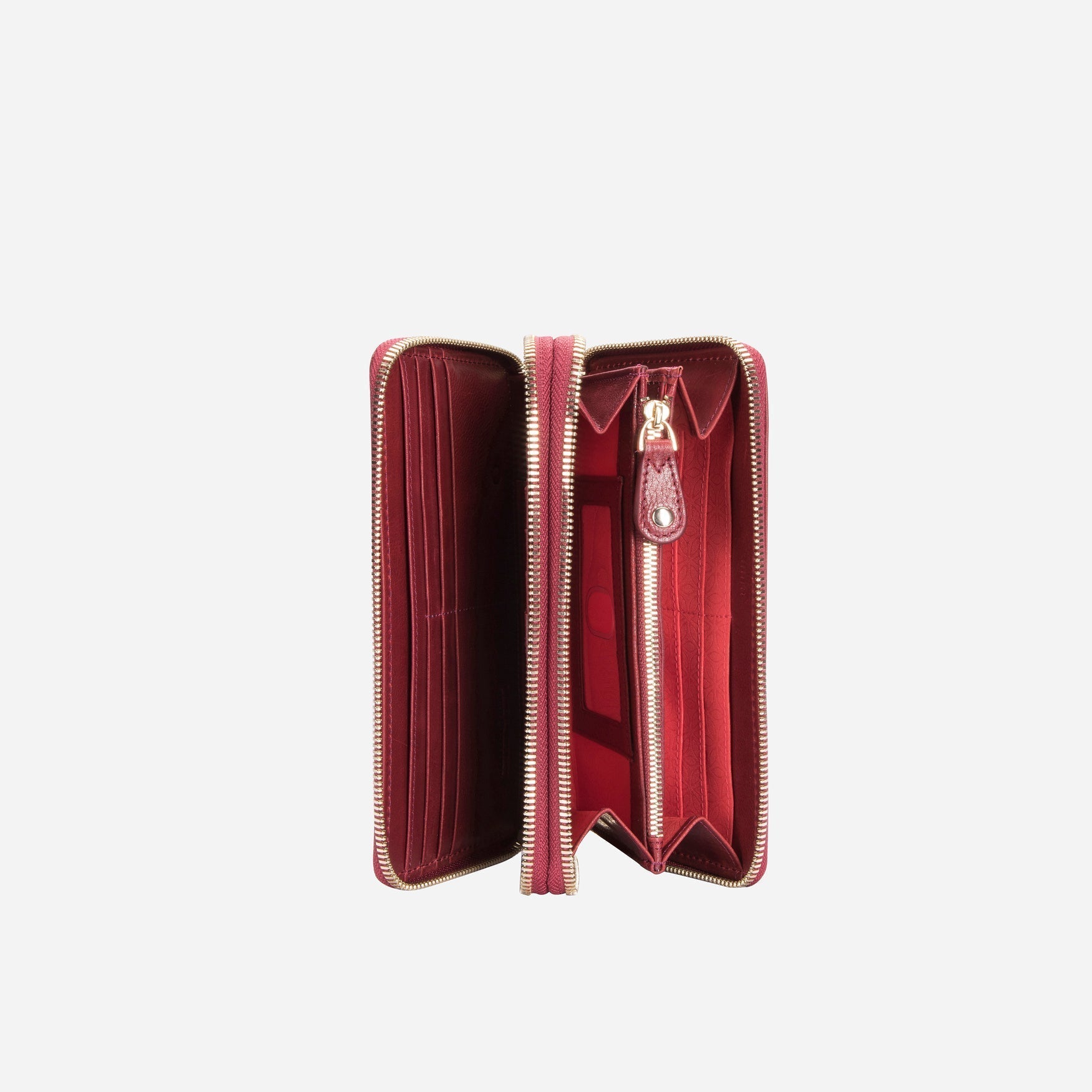 Double Zip Wristlet Purse,Purse,Jekyll & Hide,Red, inside view