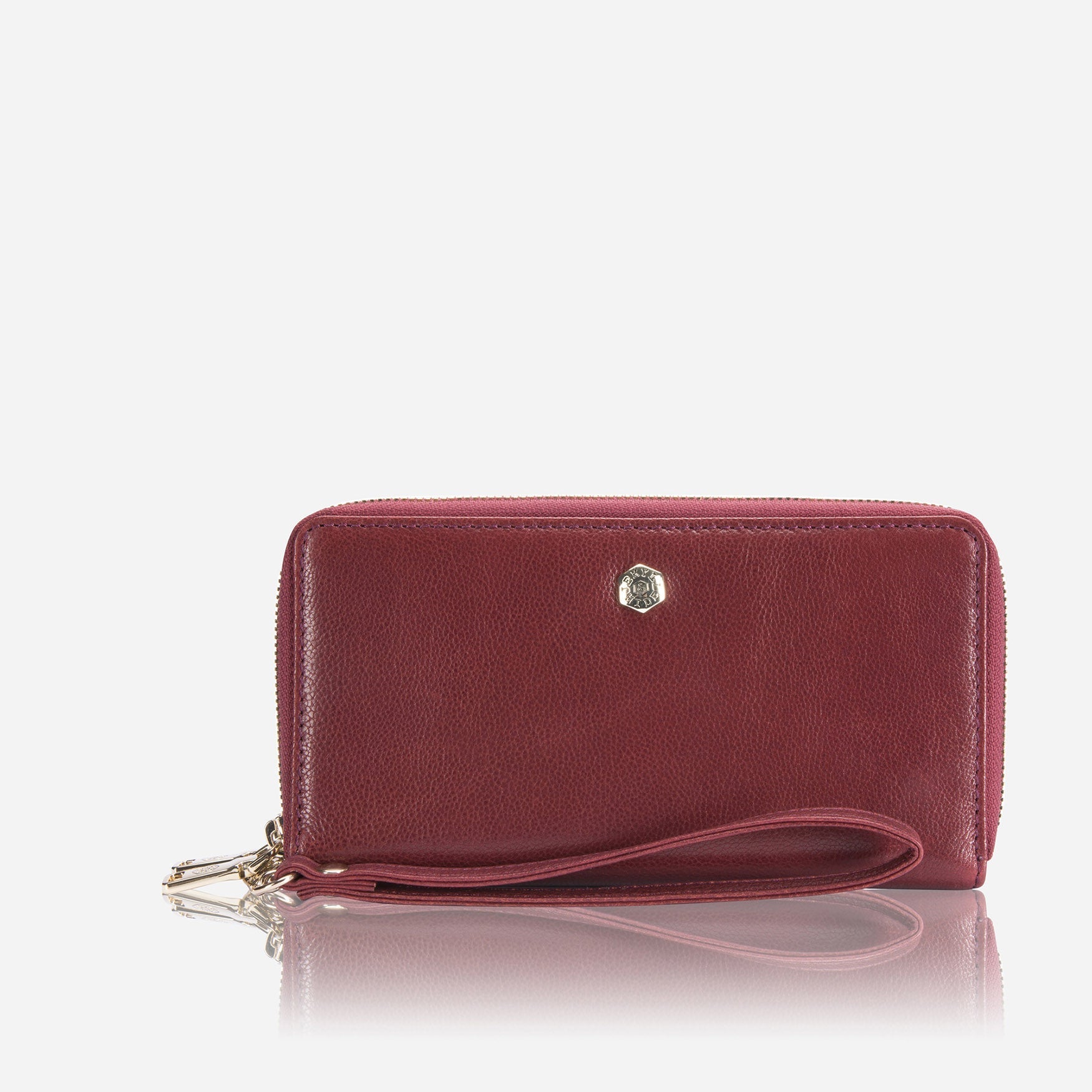Double Zip Wristlet Purse,Purse,Jekyll & Hide,Red, front view