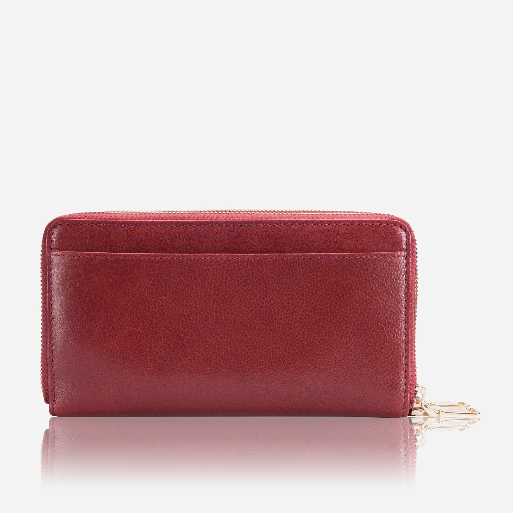 Double Zip Wristlet Purse,Purse,Jekyll & Hide,Red, back view