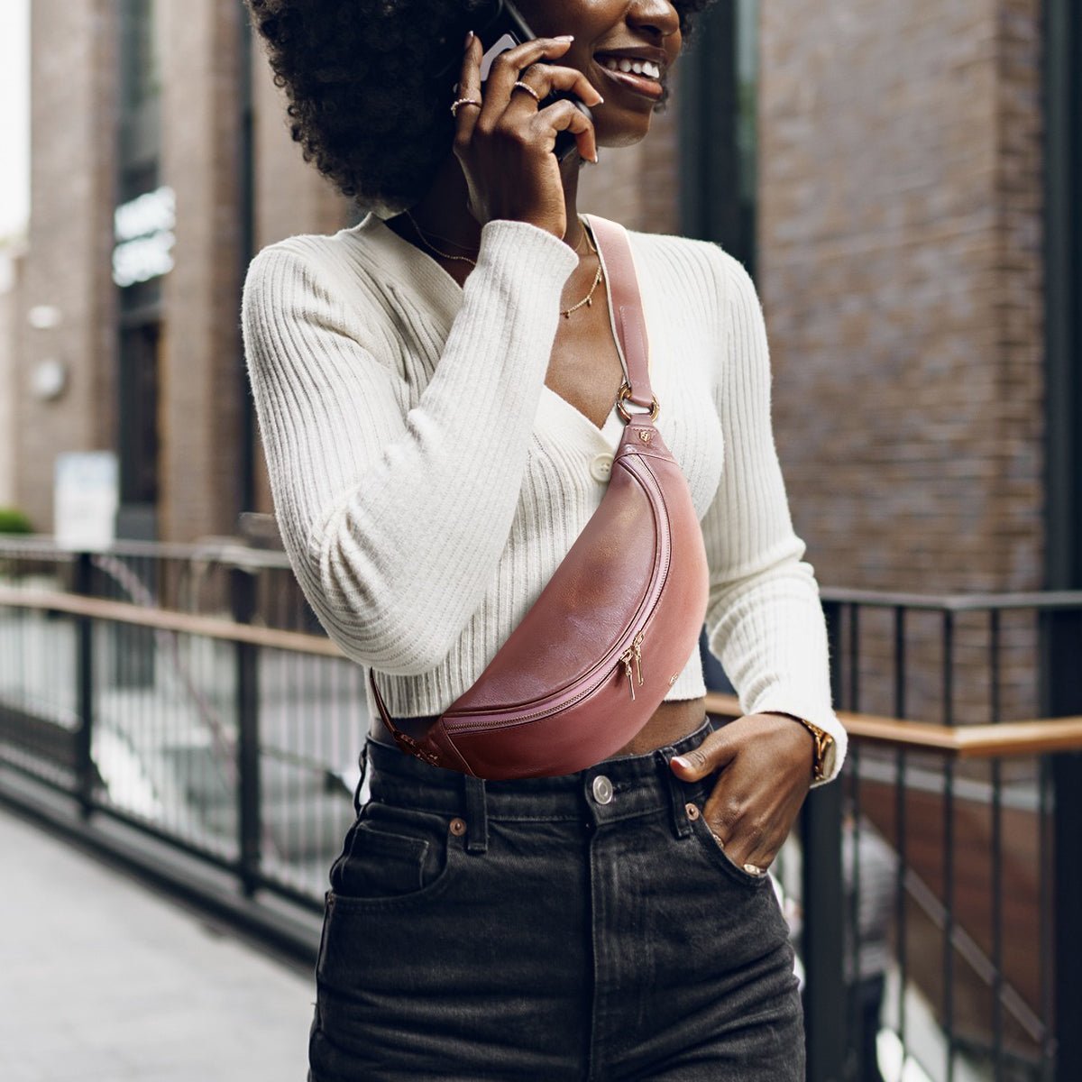 Geneva Ladies Leather Waist Bag,Waistbag,Jekyll & Hide,Midnight,,