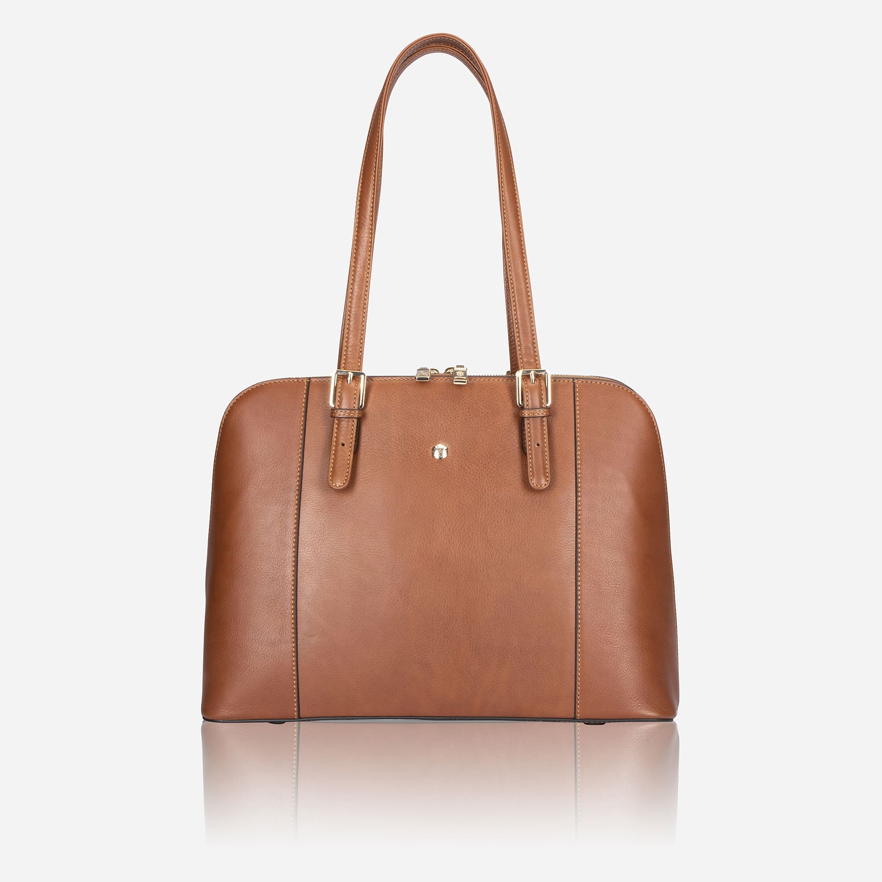 Ladies Business Laptop Handbag,,Jekyll & Hide,Tan, front view