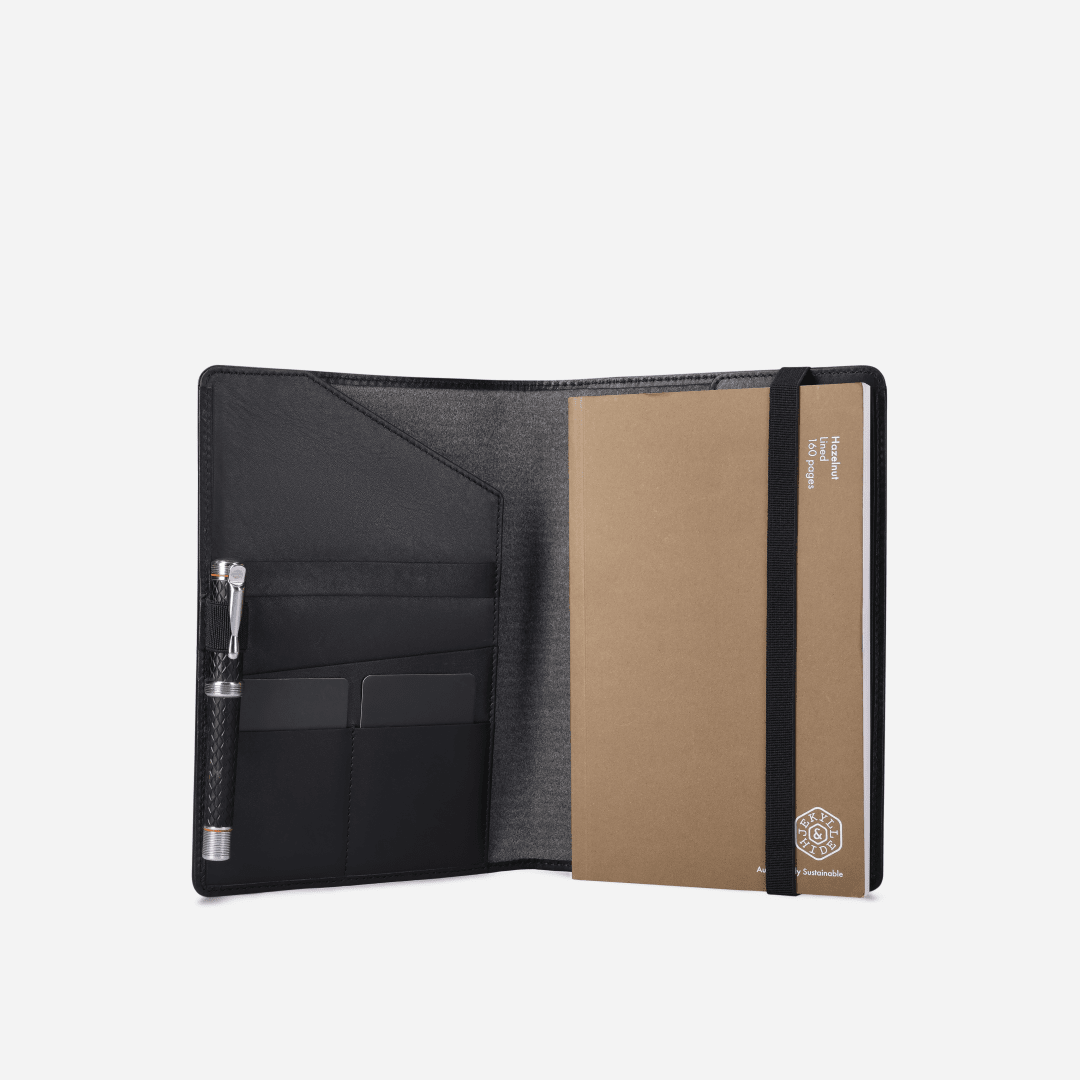 Leather A5 Notebook Cover, Black