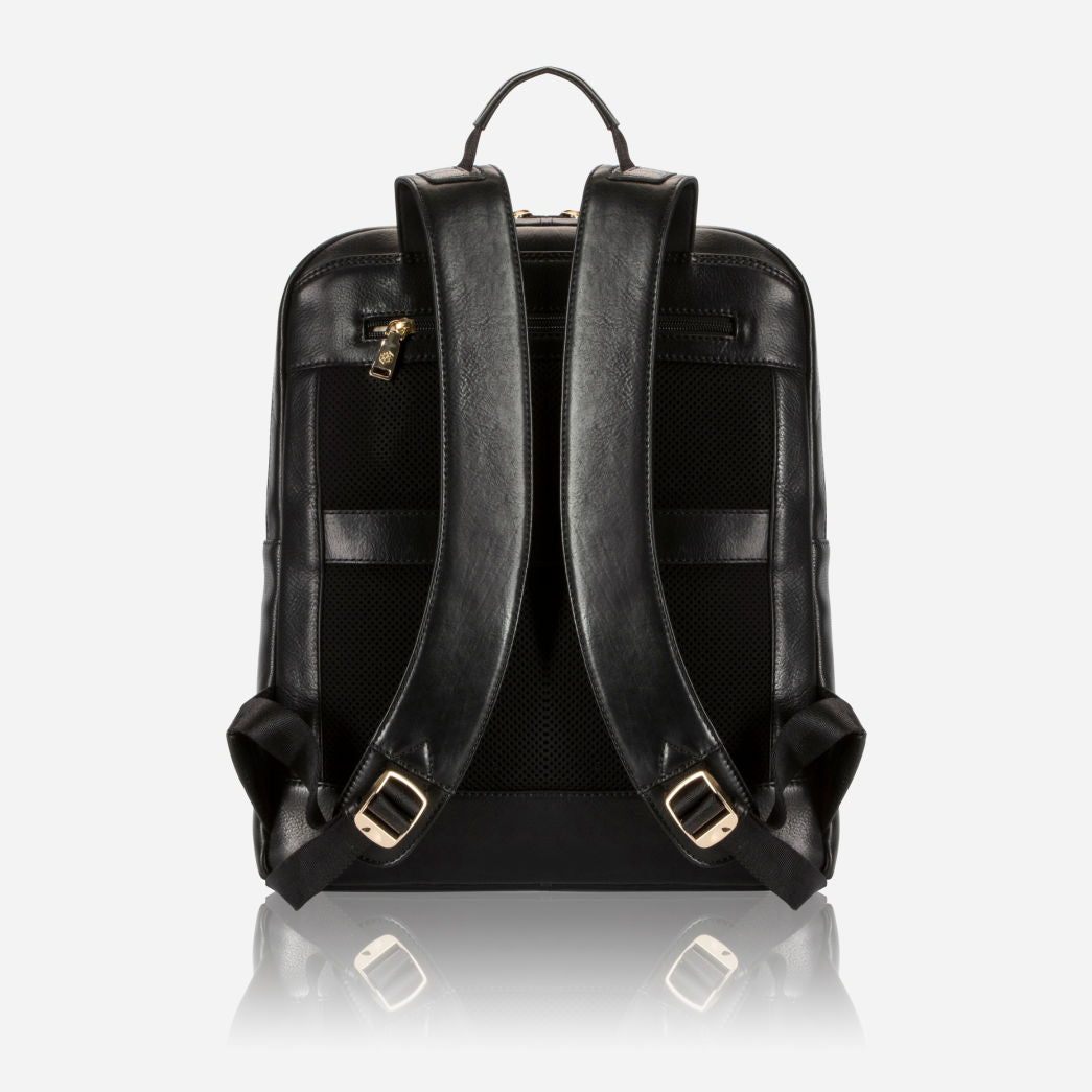 Madrid Laptop Backpack,Backpack,Jekyll & Hide,Black, back view