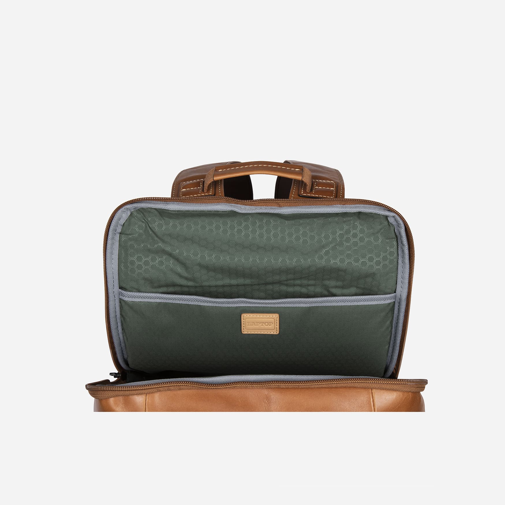 Single Compartment Backpack 45cm,Backpacks,Jekyll & Hide,Colt, inside view with laptop