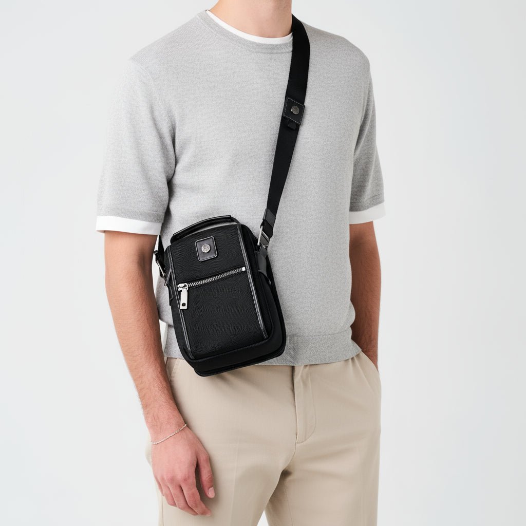 Slim Nylon Crossbody Bag, Black,Travel Backpack,Jekyll & Hide,2TOKYO