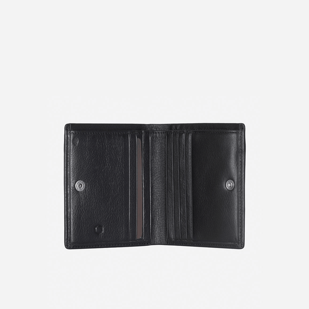 Slim Bifold Card Holder With Coin, Soft Black - Jekyll and Hide UK