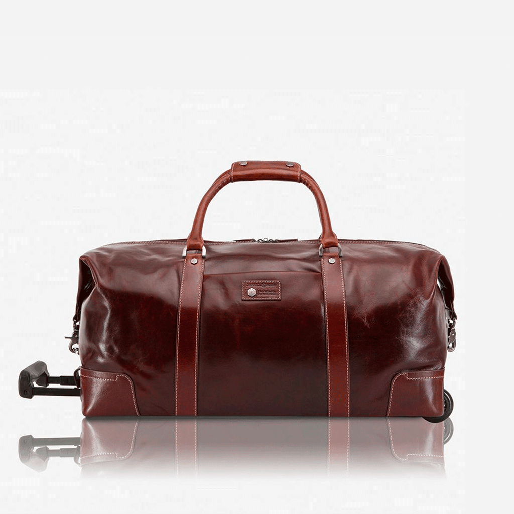 Cabin Wheeled Leather Holdall Tobacco Jekyll Hide UK Leather