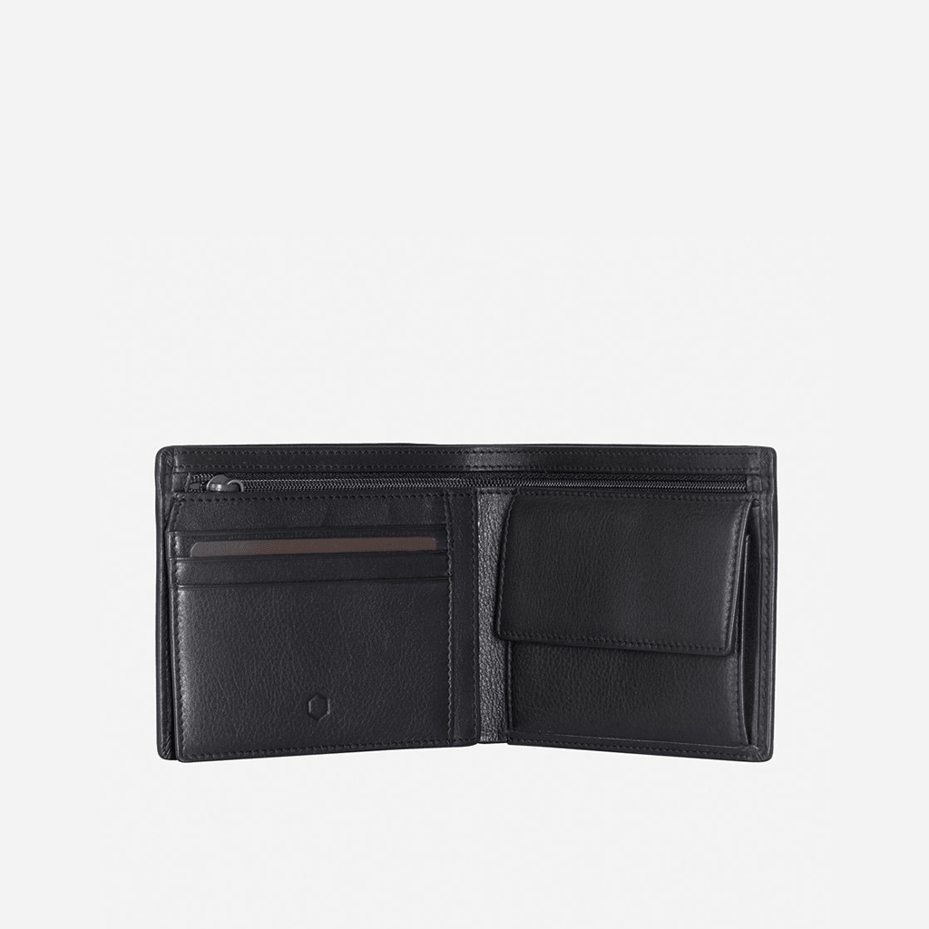 Large Bifold Wallet With Coin, Soft Black - Jekyll and Hide UK