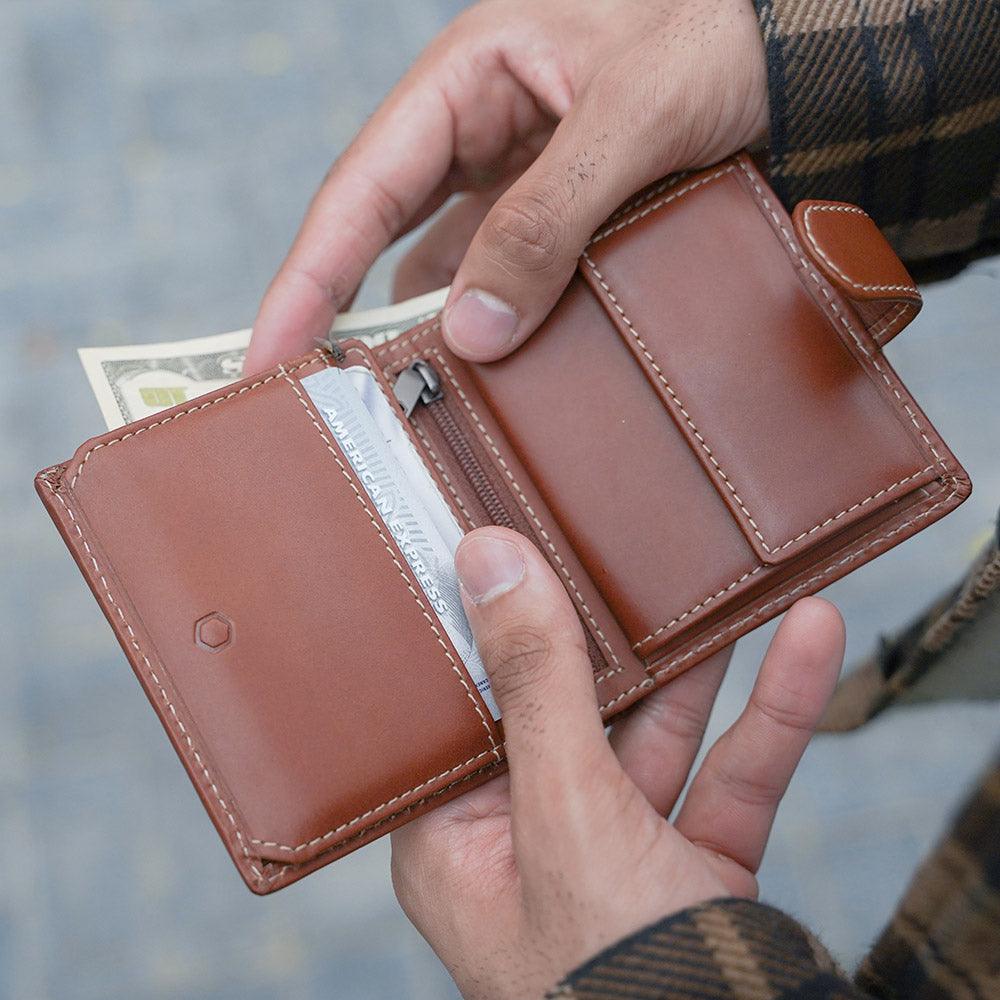 Tri Fold Wallet With Coin And Tab, Clay - Jekyll & Hide