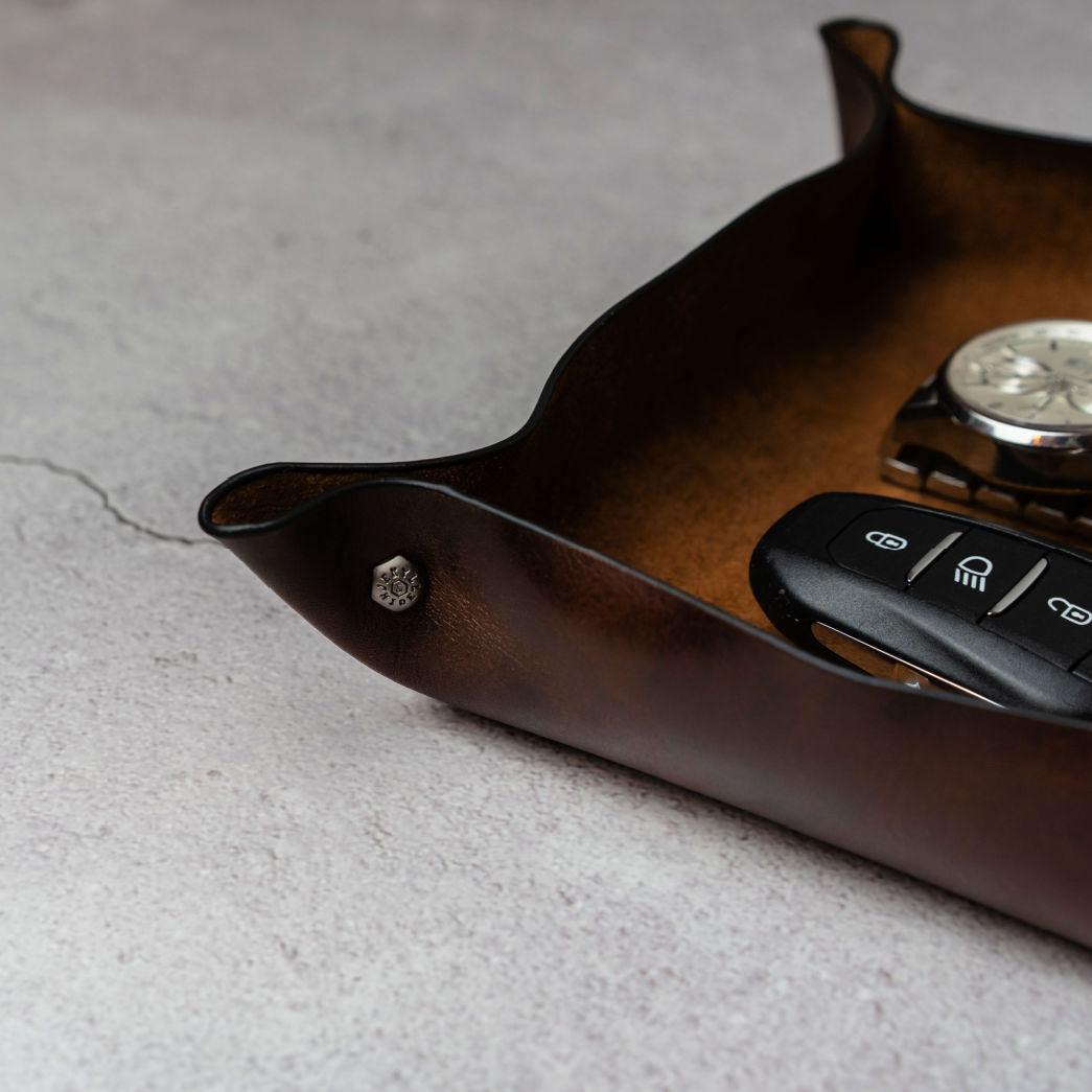 Leather Desk Tray, Coffee - Jekyll & Hide