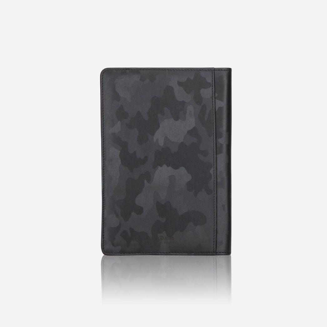 Leather A5 Notebook Cover, Black Camo