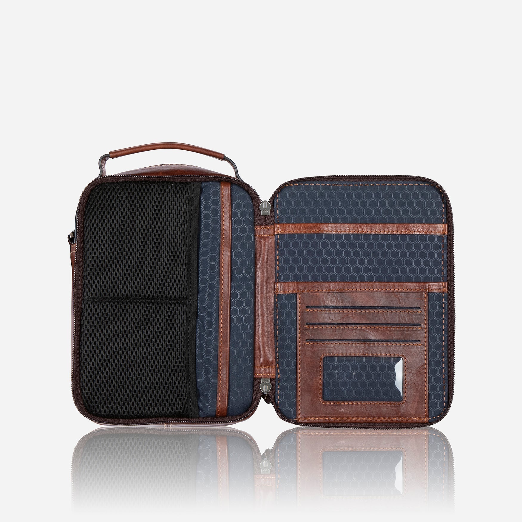 Detailed Crossbody Bag,Crossbody organiser,Jekyll & Hide,Tobacco, inside view