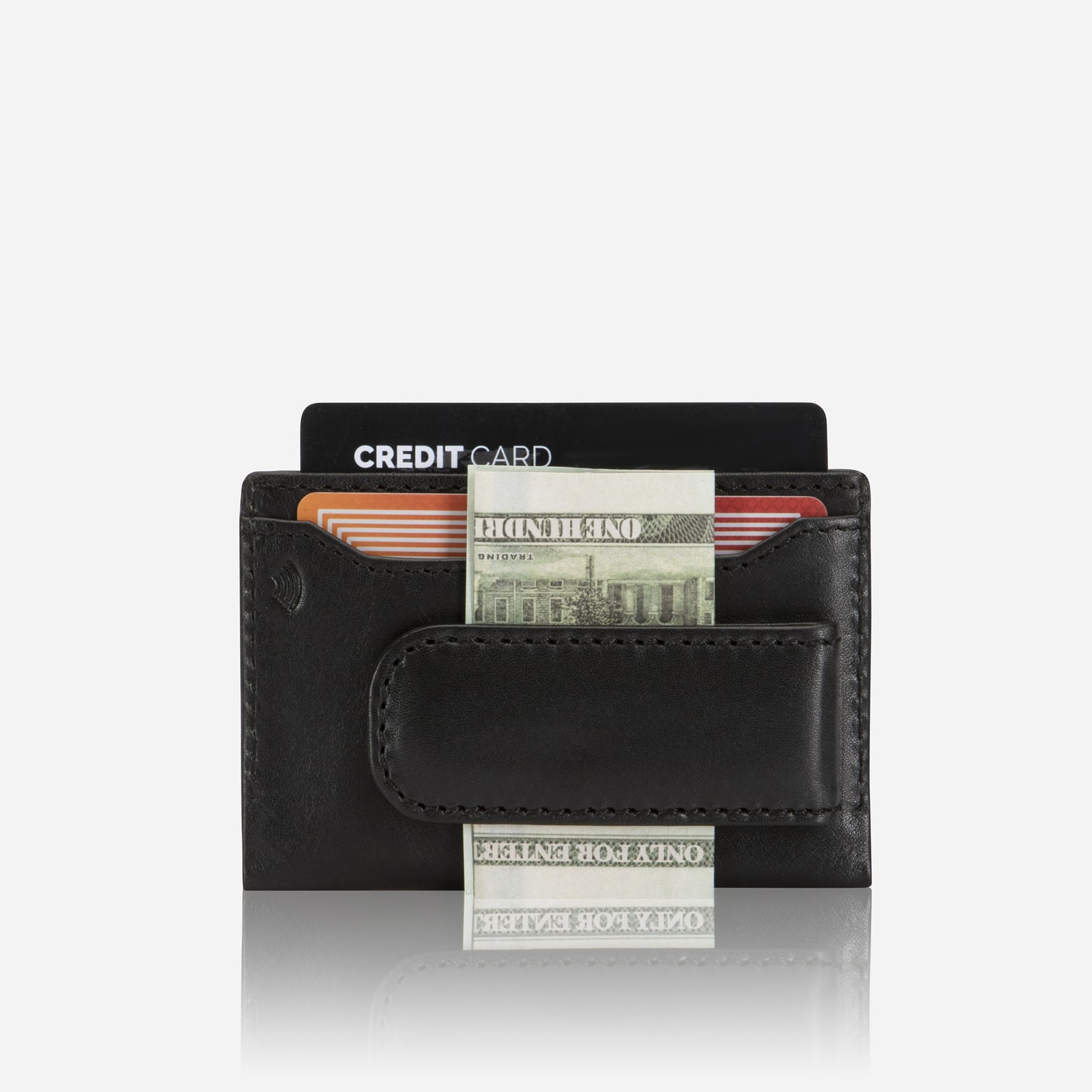Money Clip Card Holder, Black