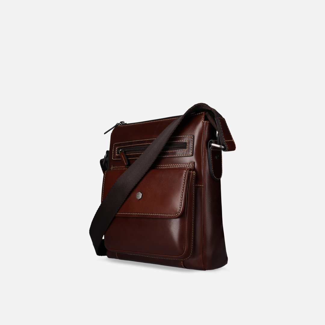 Crossbody Organiser Bag, Tobacco