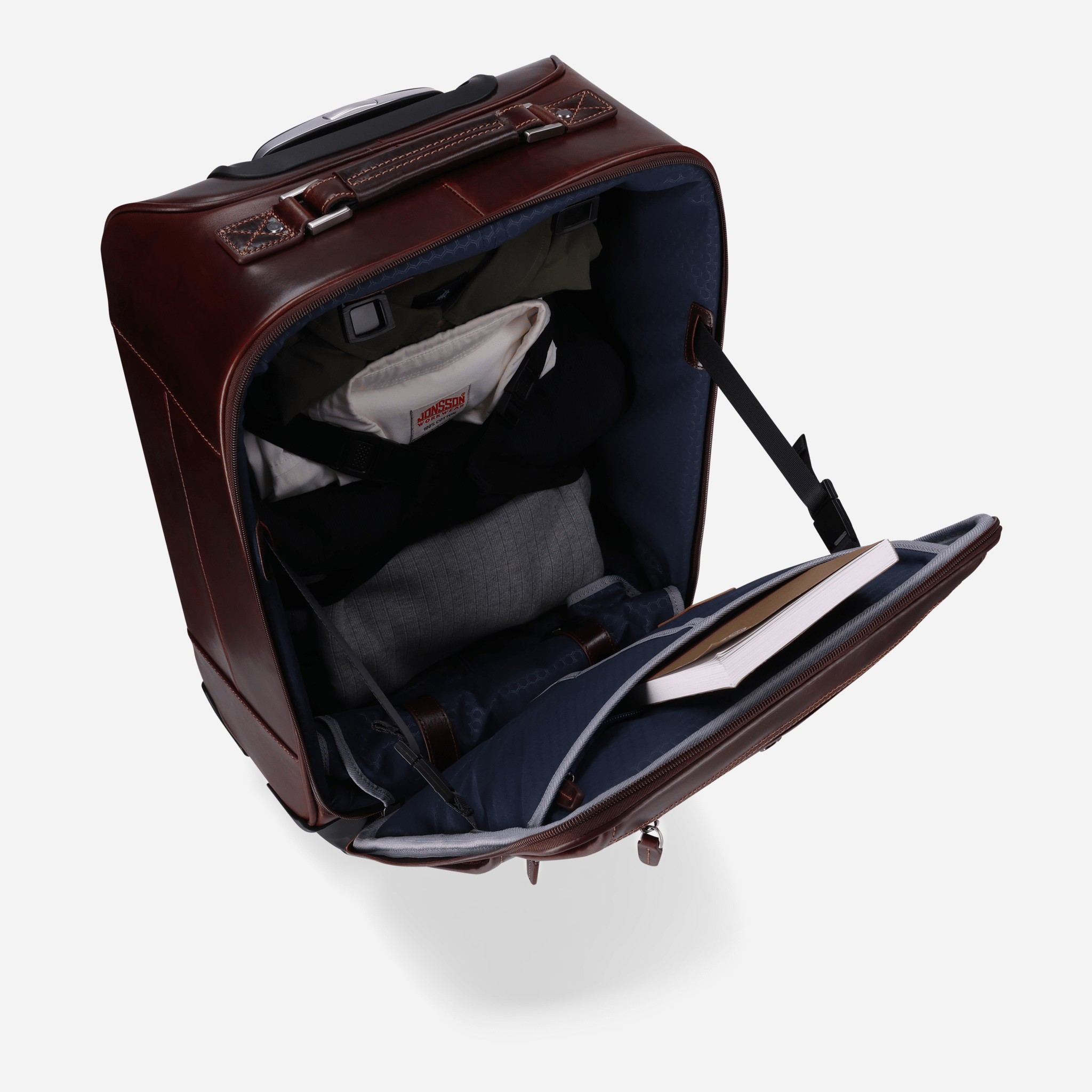 OXFORD Leather Carry-On in mocha - interior view