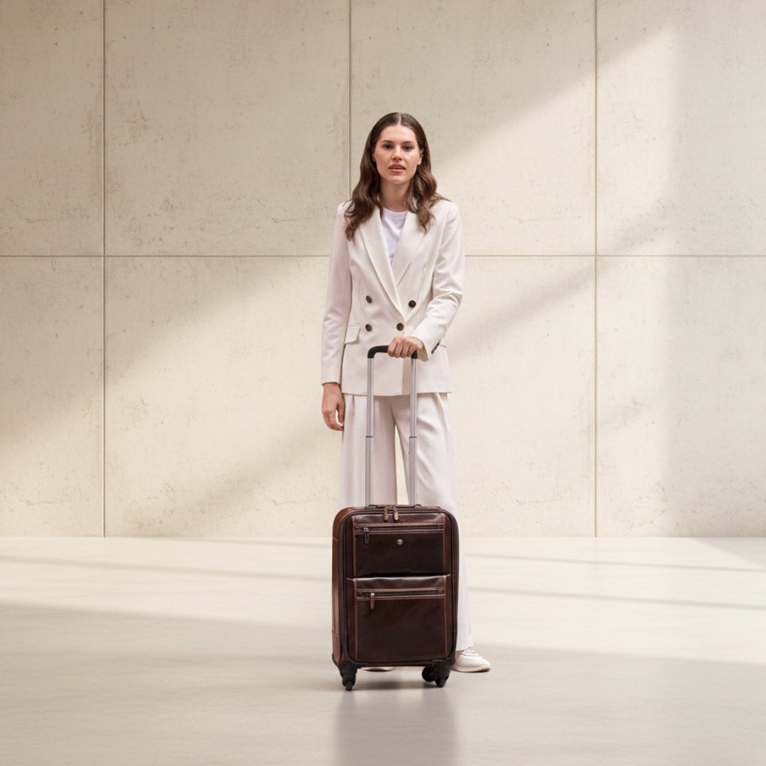 OXFORD Leather Carry-On in mocha - top view