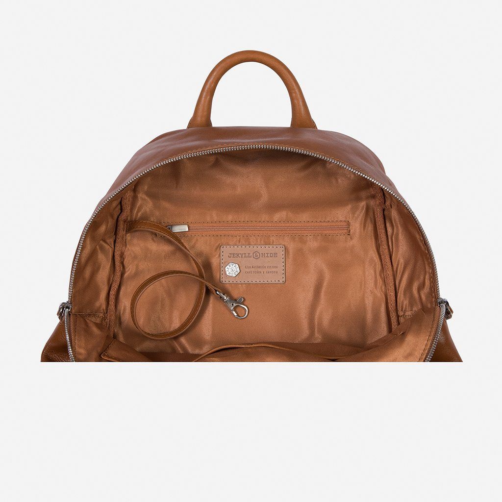 Casual Zip-Top Backpack 35cm, Tan