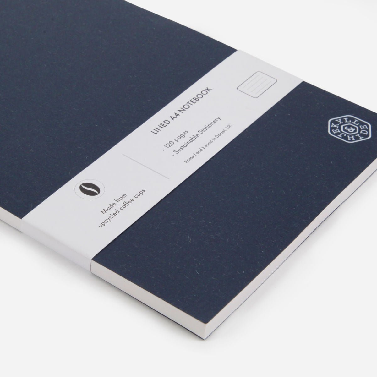 Jekyll & Hide A4 Notebook in navy - back view