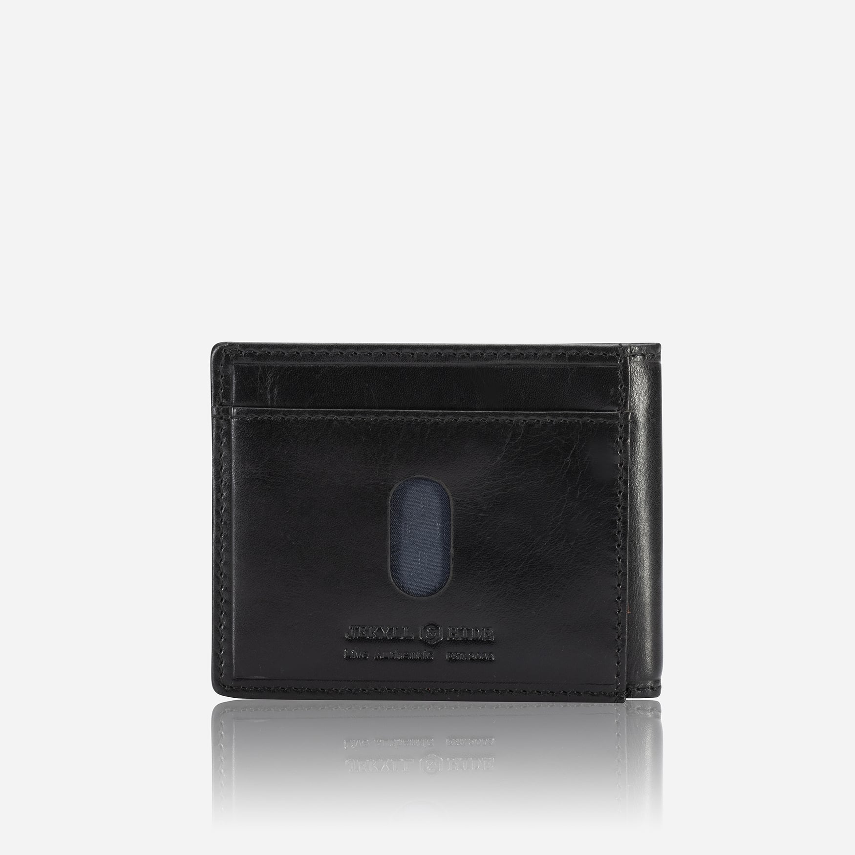Bifold Card Holder, Black,Wallet,Jekyll & Hide,Black, back view