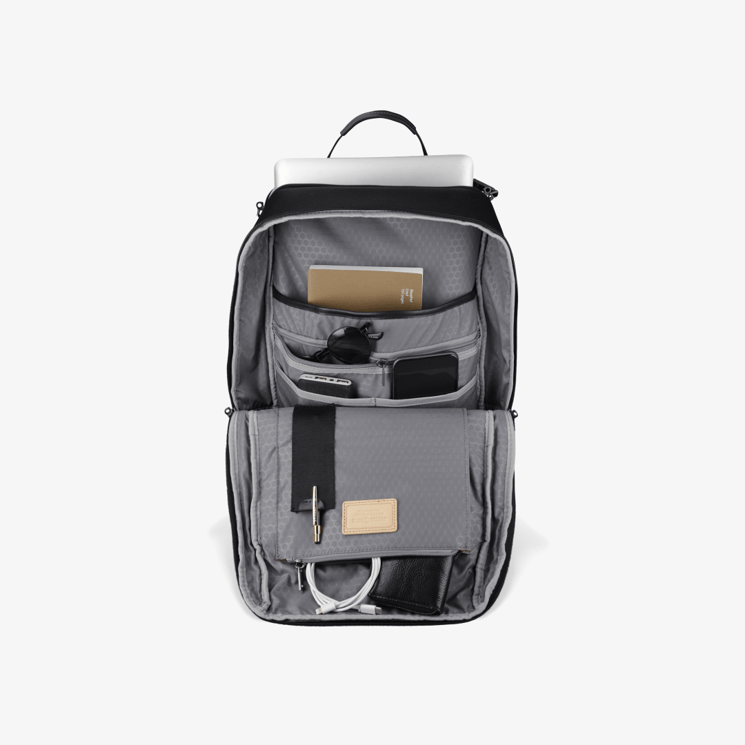 TOKYO Laptop Backpack in black - interior view