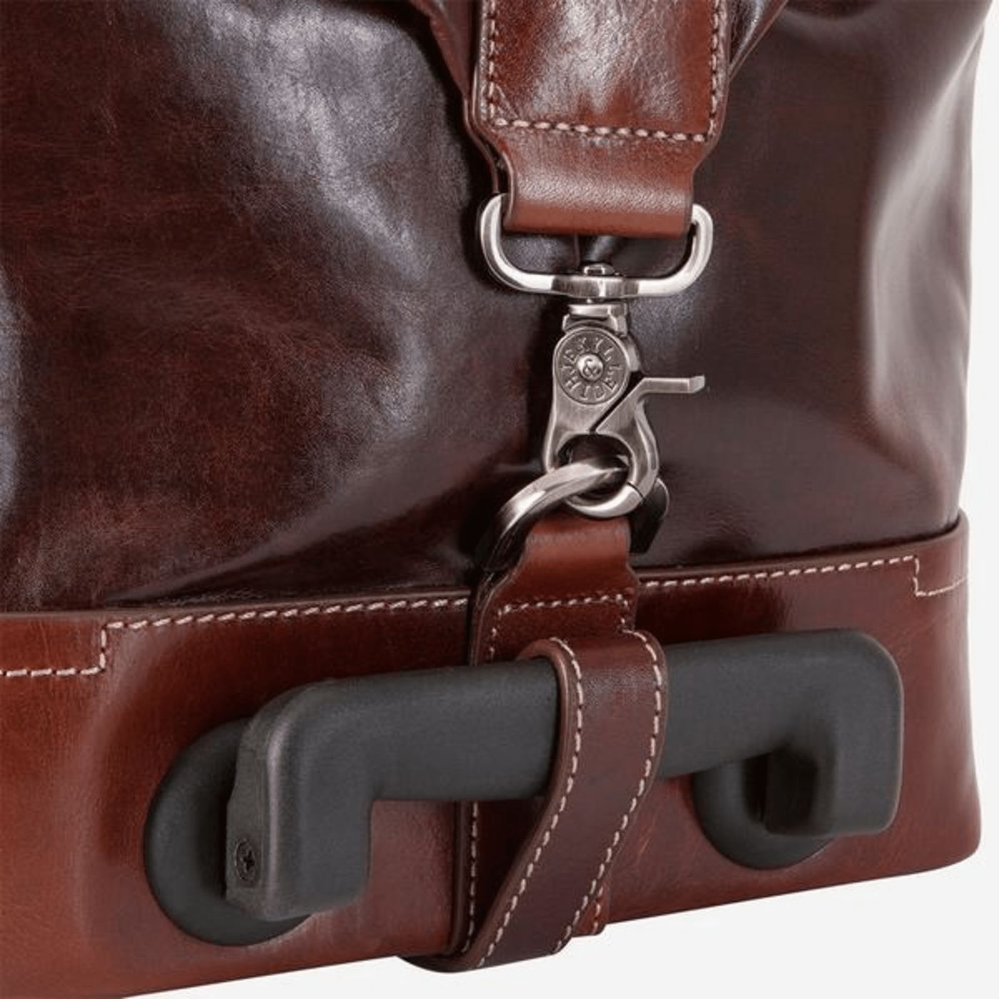 OXFORD Wheeled Weekender in tobacco - lifestyle view