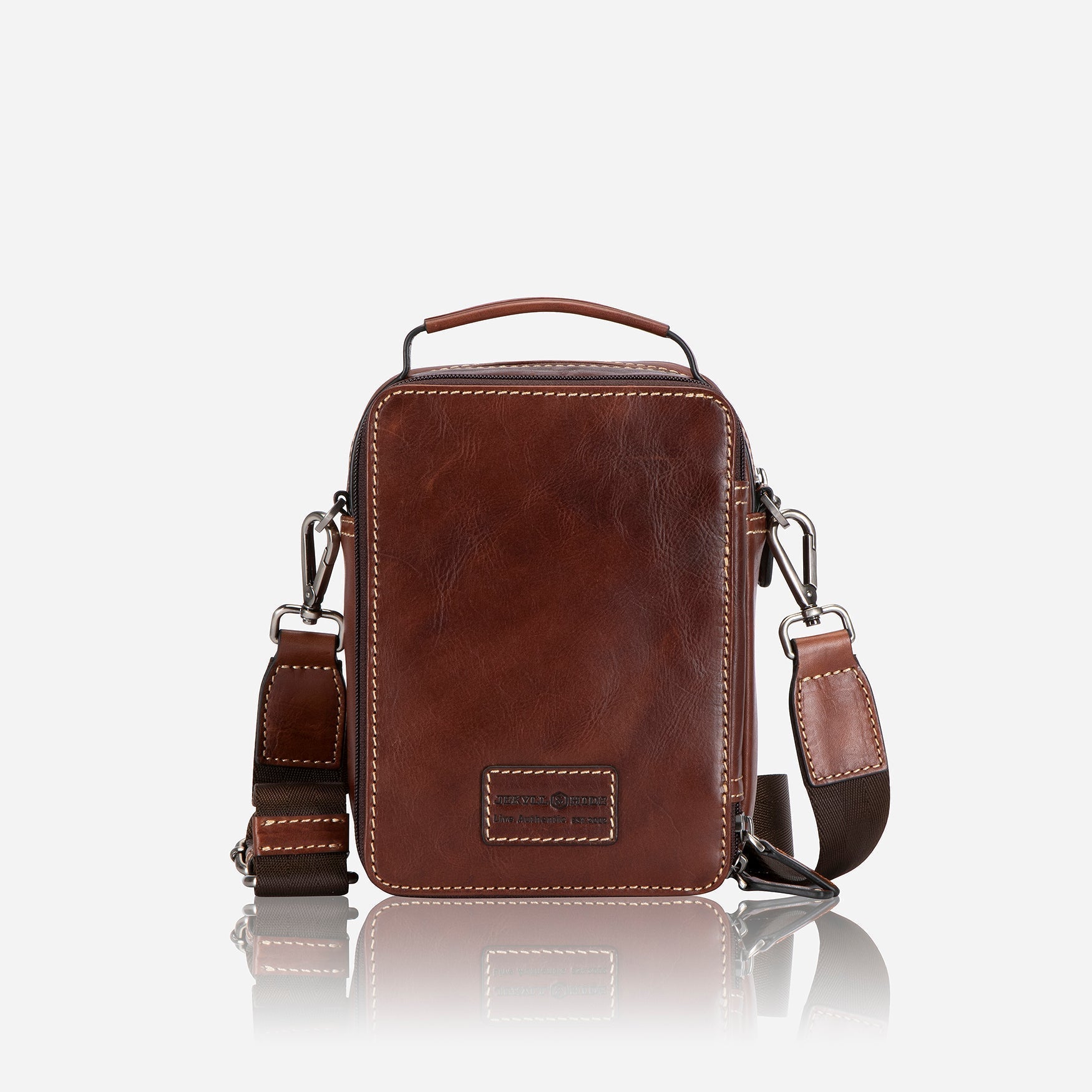 Detailed Crossbody Bag,Crossbody organiser,Jekyll & Hide,Tobacco,  back view