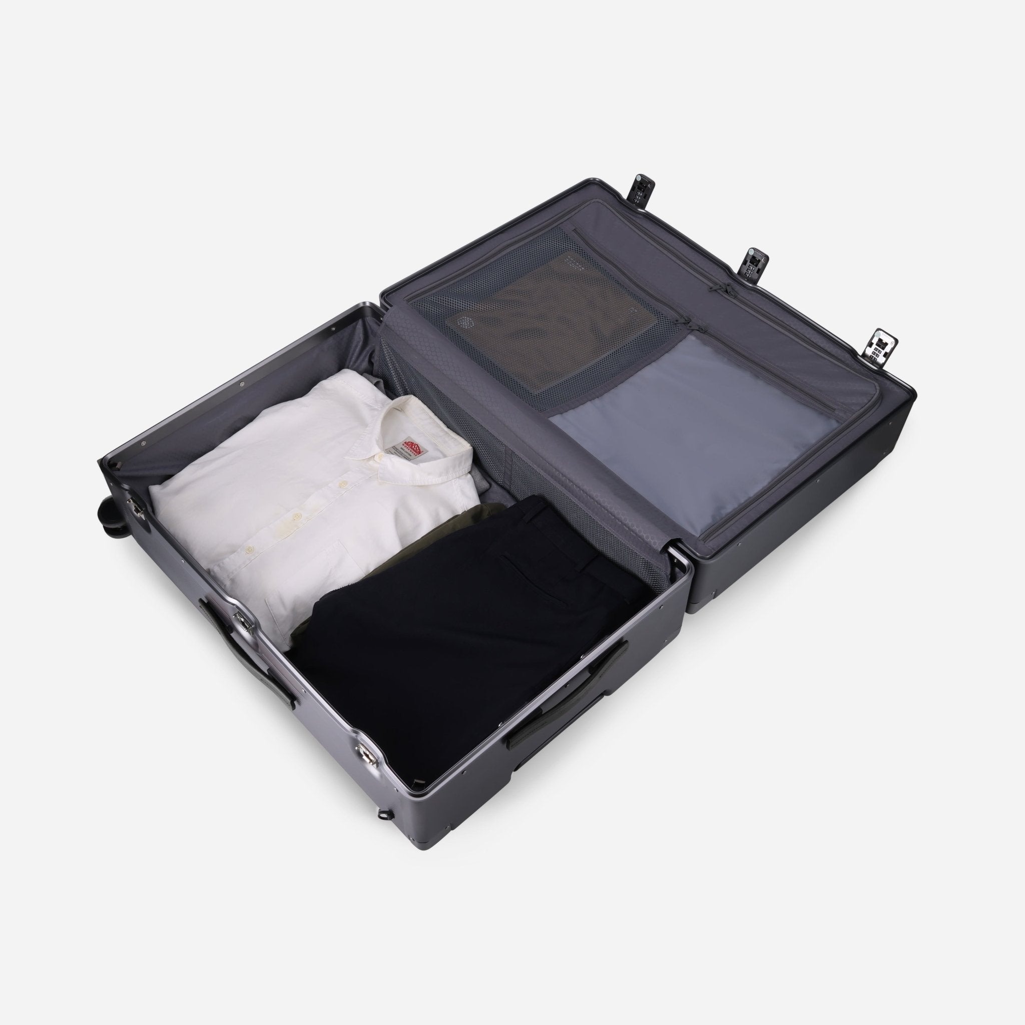 Jekyll and Hide Large Check-In in black - flat lay view