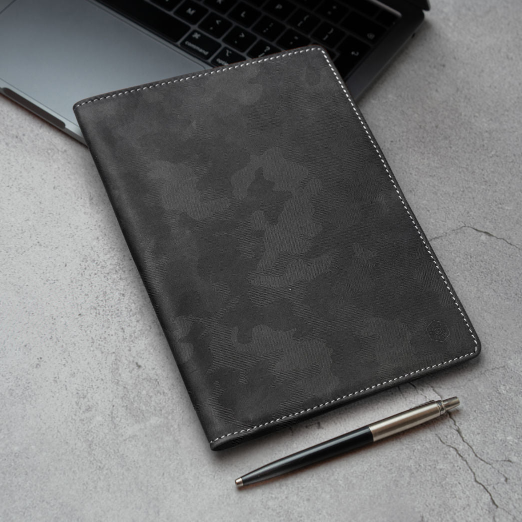 HAVANA A5 Notebook Cover in black - angled view