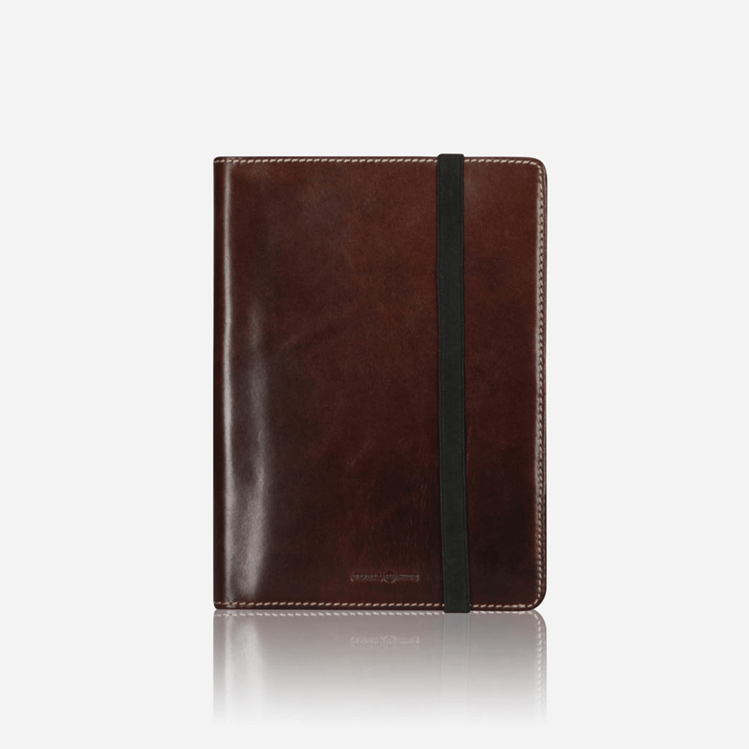 Leather A5 Notebook Cover, Mocha,A5 leather cover,Jekyll & Hide,1