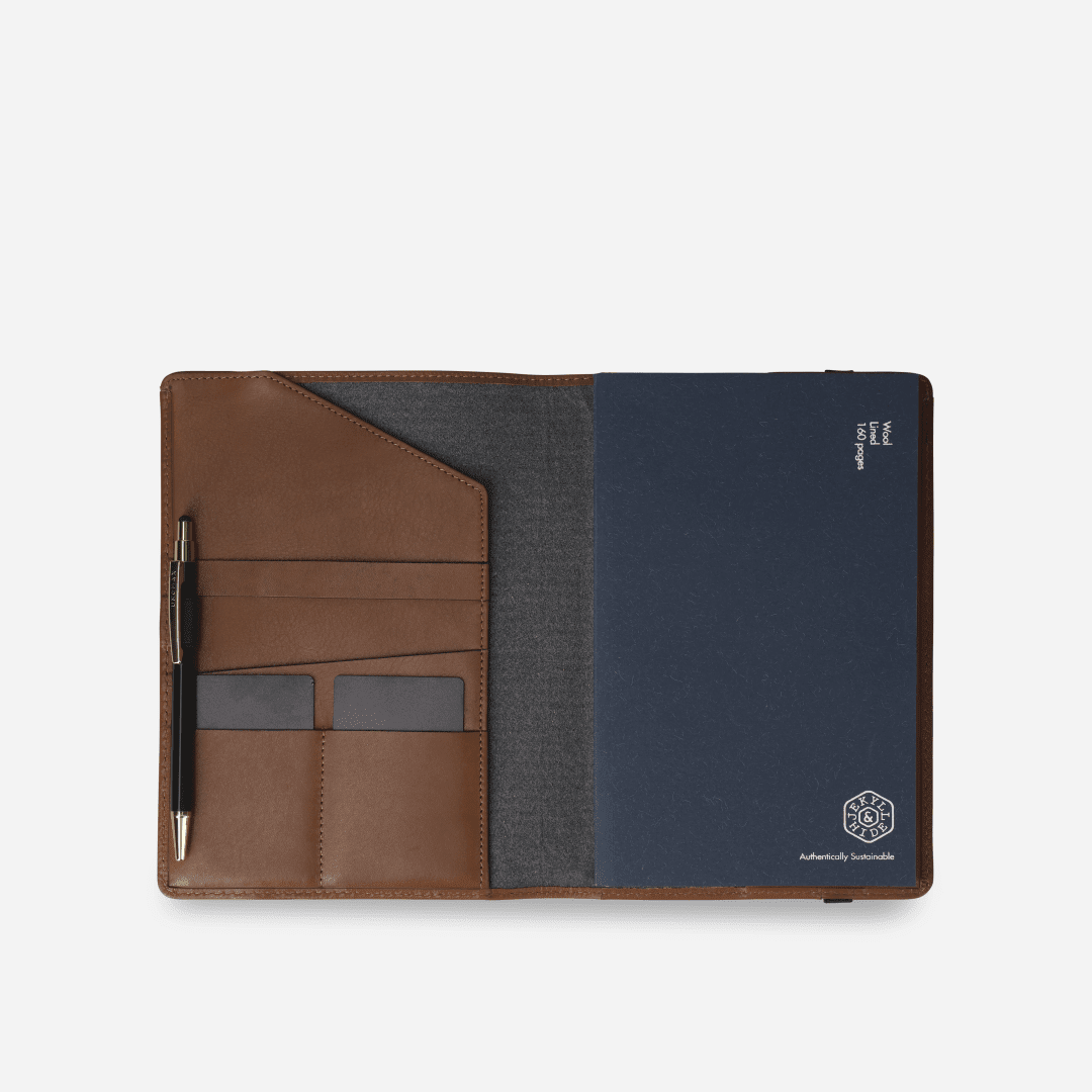 HAVANA A5 Notebook Cover in tan - interior view