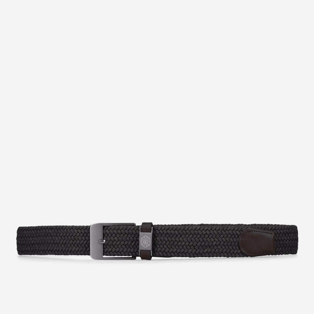 Florida Elasticated Belt in black charcoal - top view