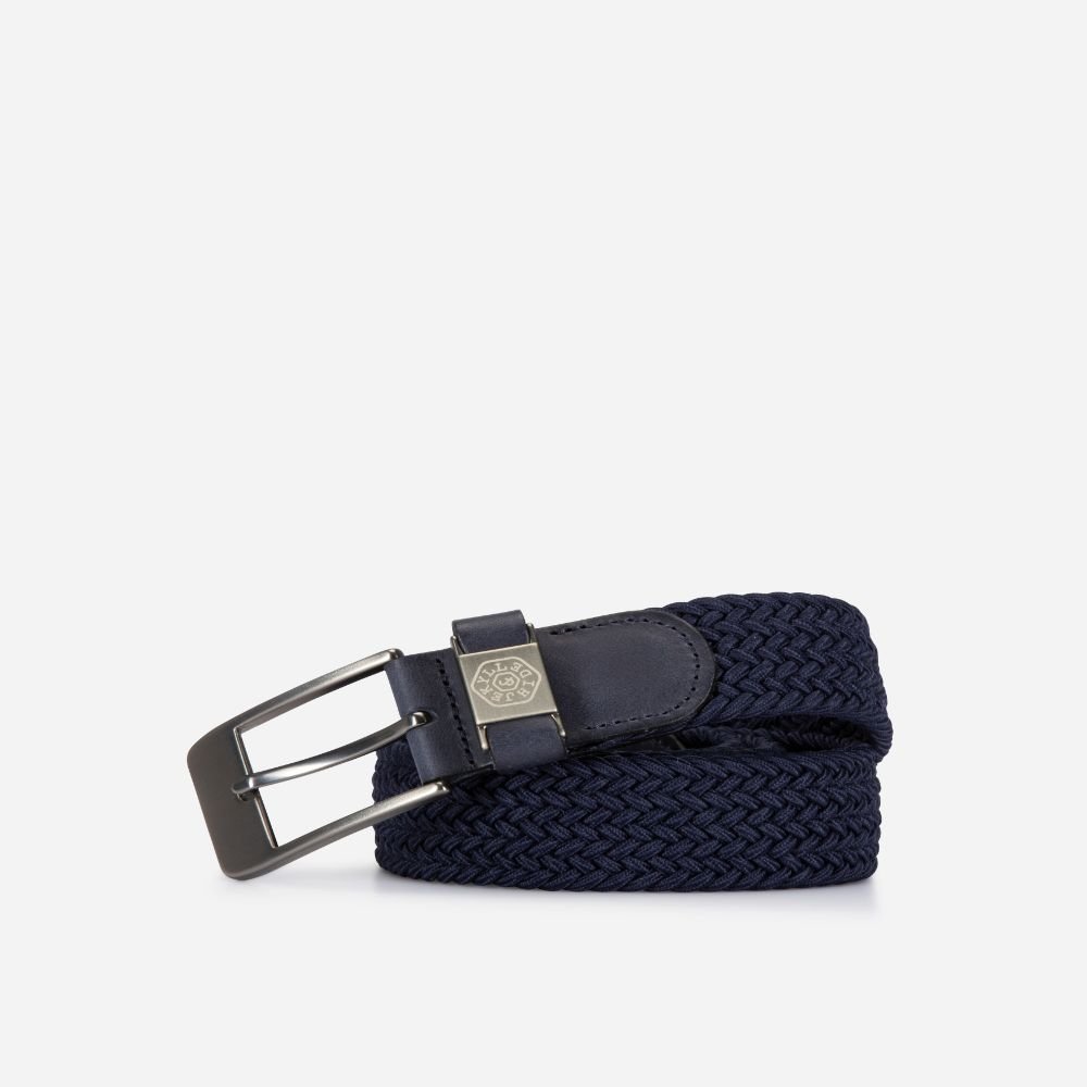 Men's Elasticated Braided Belt,Belt,Jekyll & Hide,navy,Medium (30 - 34 Inch Waist),