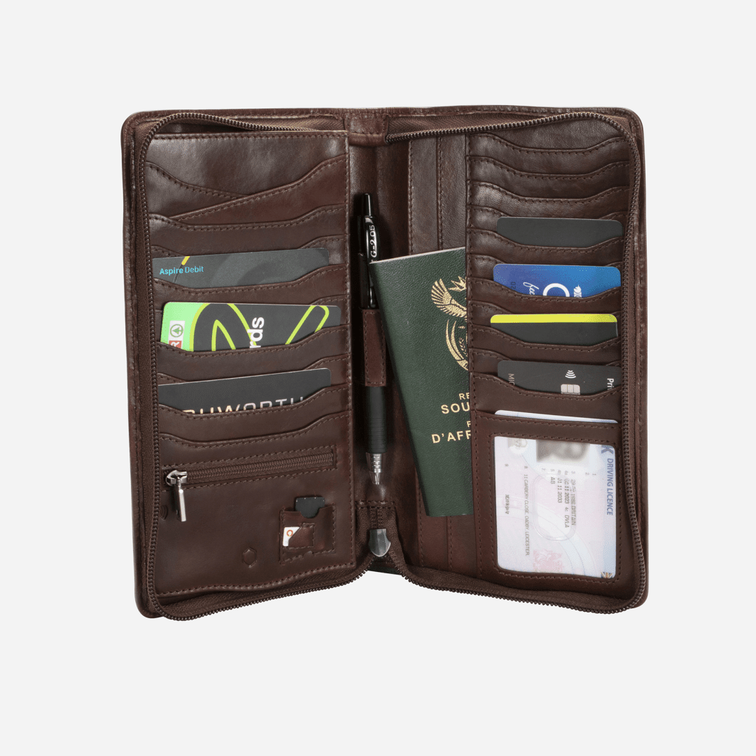 Zip-Around Passport Organiser