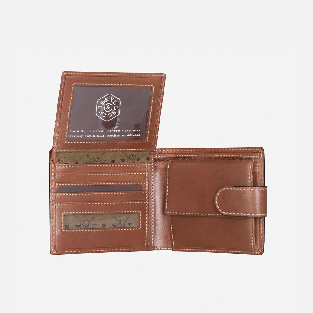 Large Bifold Wallet With Coin , Clay - Jekyll and Hide UK