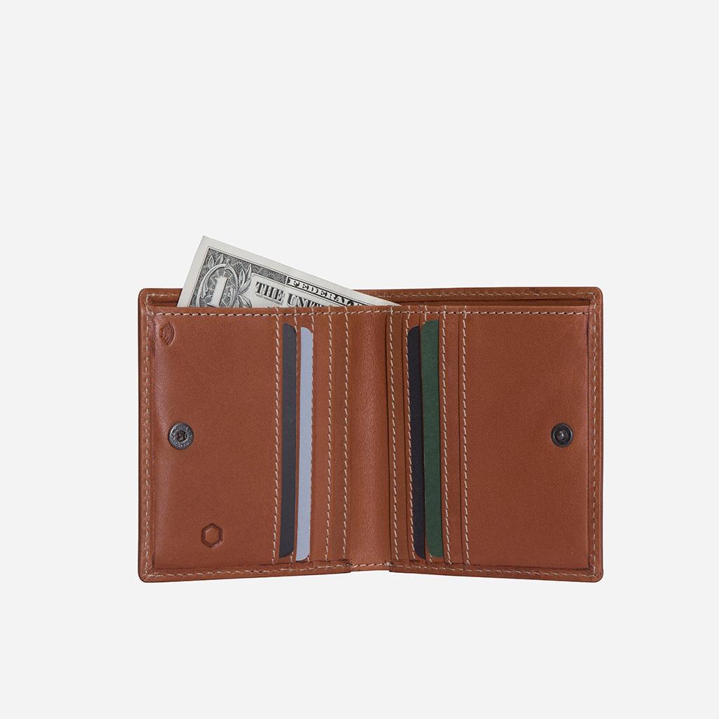 Slim Bifold Wallet with Coin, Tan - Jekyll and Hide UK