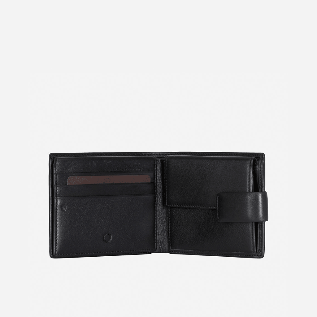 Large Bifold Wallet With Press Stud Closure, Soft Black - Jekyll and Hide UK