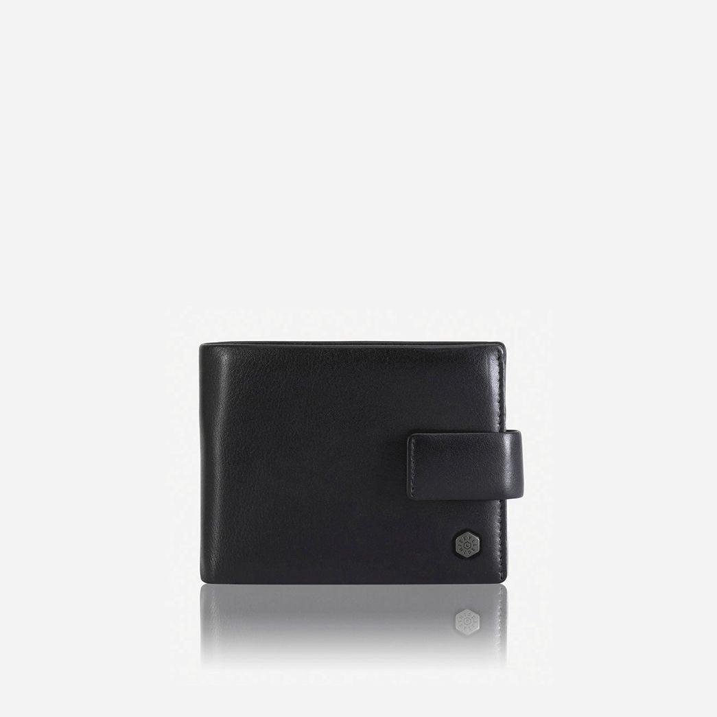 Large Bifold Wallet With Press Stud Closure, Soft Black - Jekyll & Hide