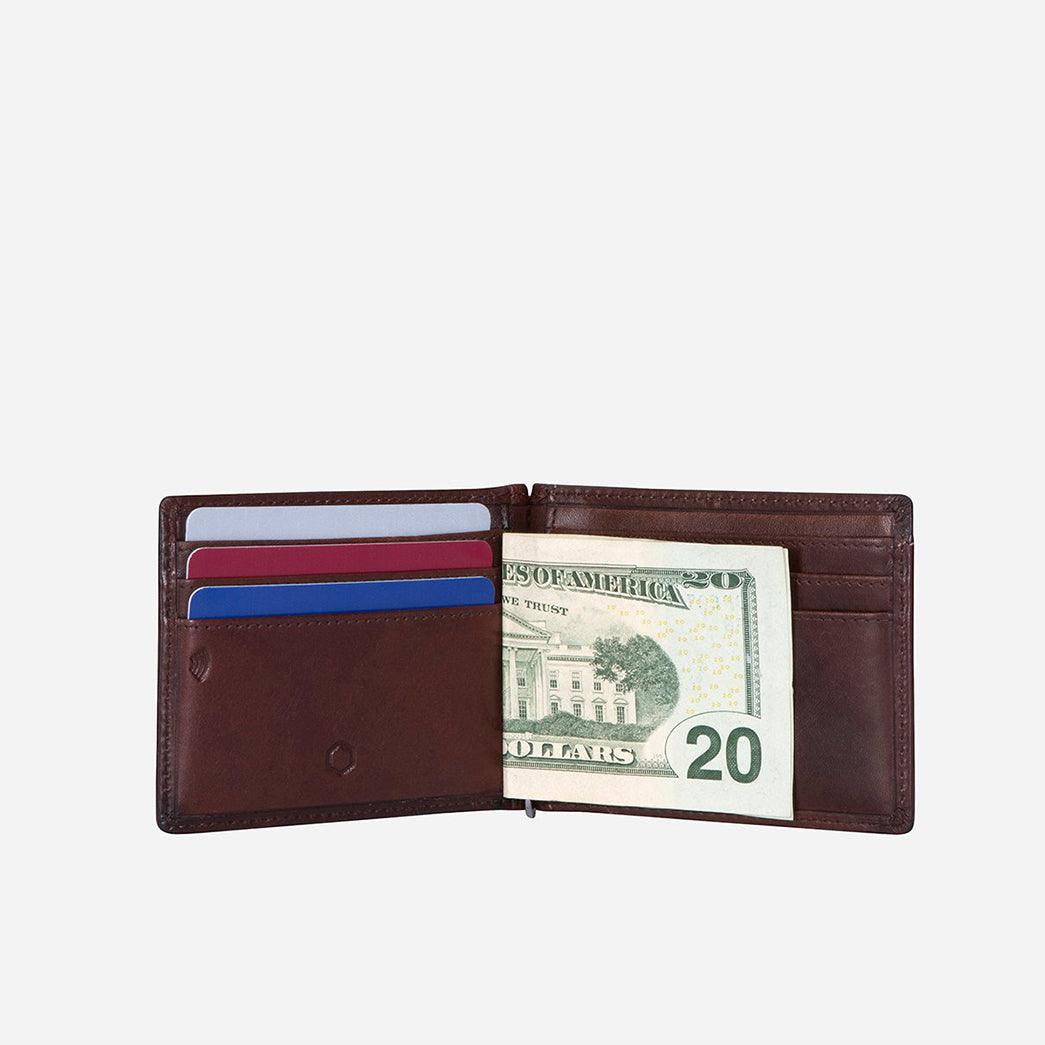 Leather Money Clip Wallet, Coffee - Jekyll & Hide